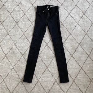 Rag & Bone High Rise Black Skinny Jeans